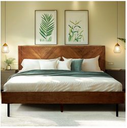 Wood Platform Eking Bed Frame ，$260