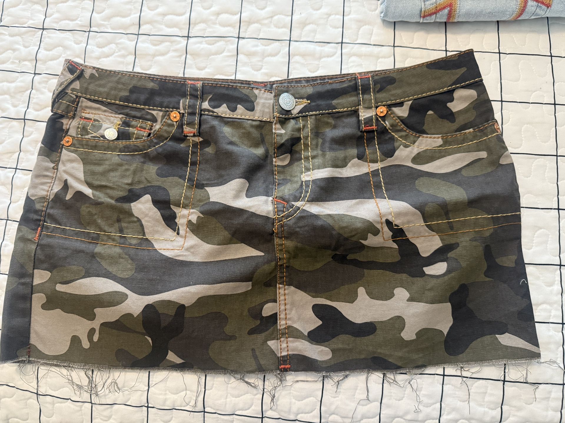 True Religion Camo Mini Skirt