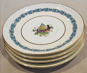 Set of 4 Wedgwood Bone China Appledore Saucers 5 3/4" Diameter