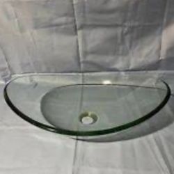 Bathroom Clear Bow Sink And Faucets