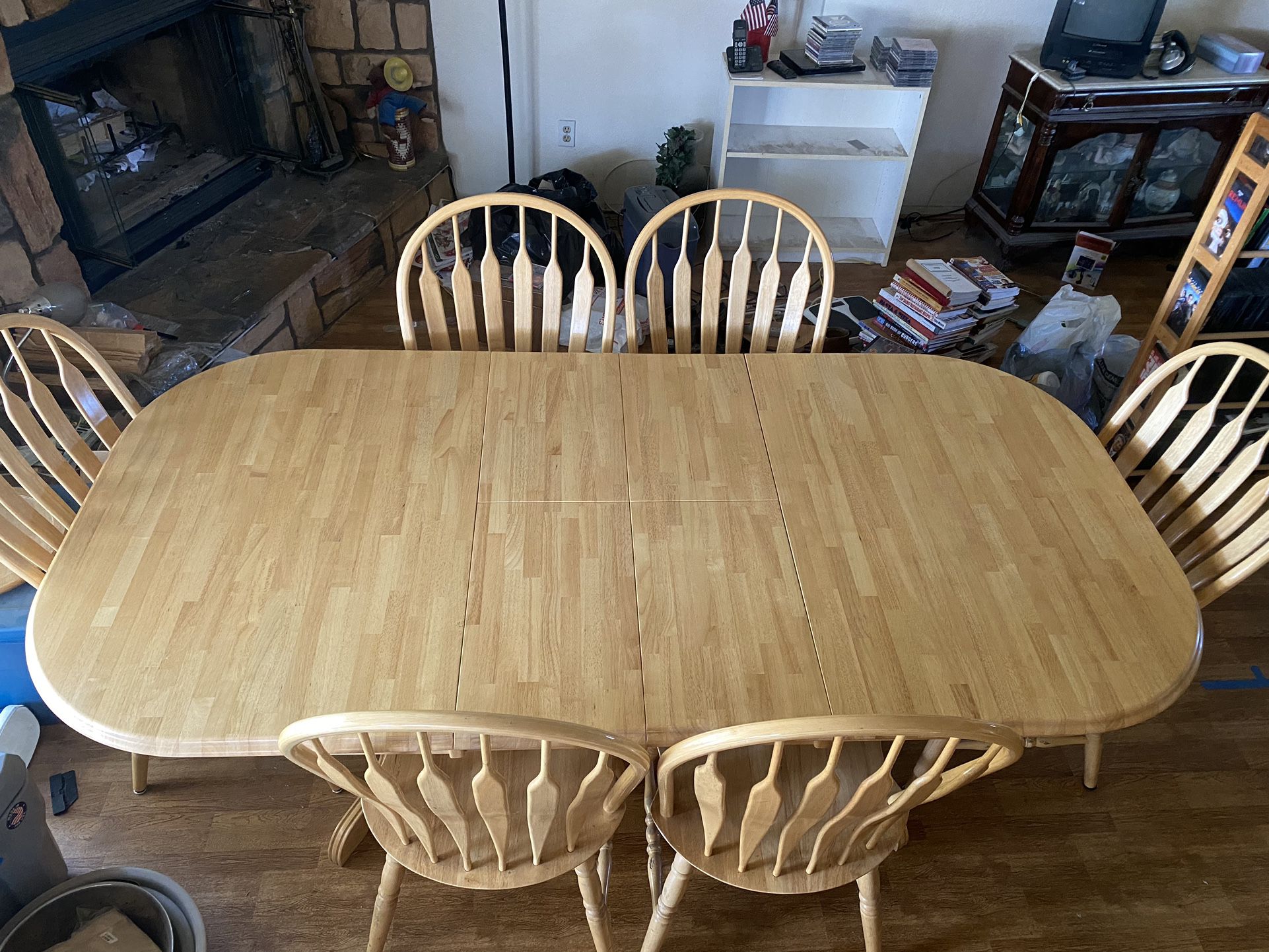 7 foot dining table with six chairs