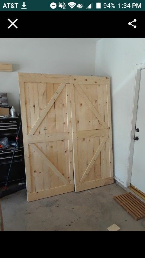 2 38x84 barn doors hardware not included $160ea or $300 for both