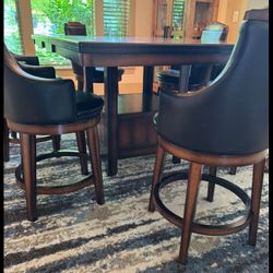 Dining Table Set With Leaf -6 Chairs 