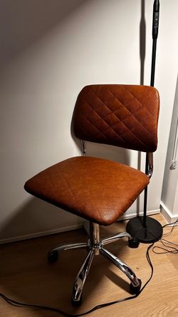 Brown Faux Leather Office Chair