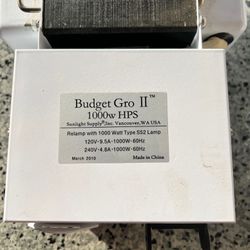 Budget Gro II 1000w HPS Ballast 
