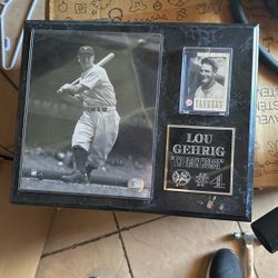 lou gehrig baseball commemorative wall plaque 15”x12”