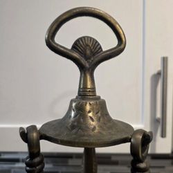 Vintage Wrought Iron Fireplace Tool 4 Pc Stand Poker Brush Shovel Mediterranean.           