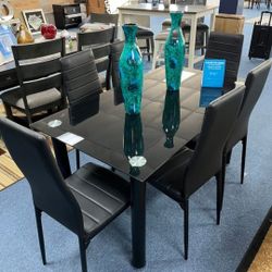 All Black dining table set