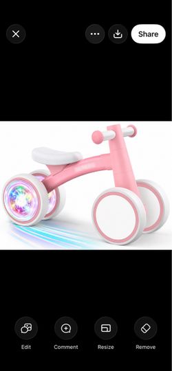 Baby Balance Bike for 1 Year Old Toddler First Bike with 4 Colorful Lighting Wheels | (pink) Brand New