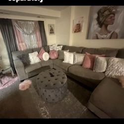 3 Pc Jumbo Sectional Plus Ottoman 