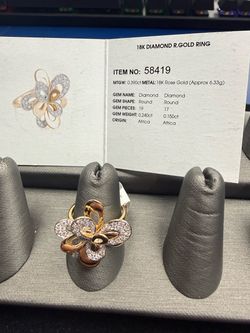 18KT Diamond Rose Gold Fashion Ring, 36 Round Diamonds Appx., 0.39ct, Appx. 6.33g, Size 7