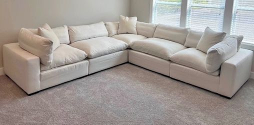 Ivory All Down Feather Plush 5pc Modular RH Style Cloud Couch