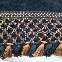Black Luxury Towels With Tassels