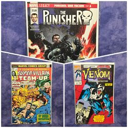 Punisher Super Villain Team Up Venom Raw Comic Books Lot Of 3