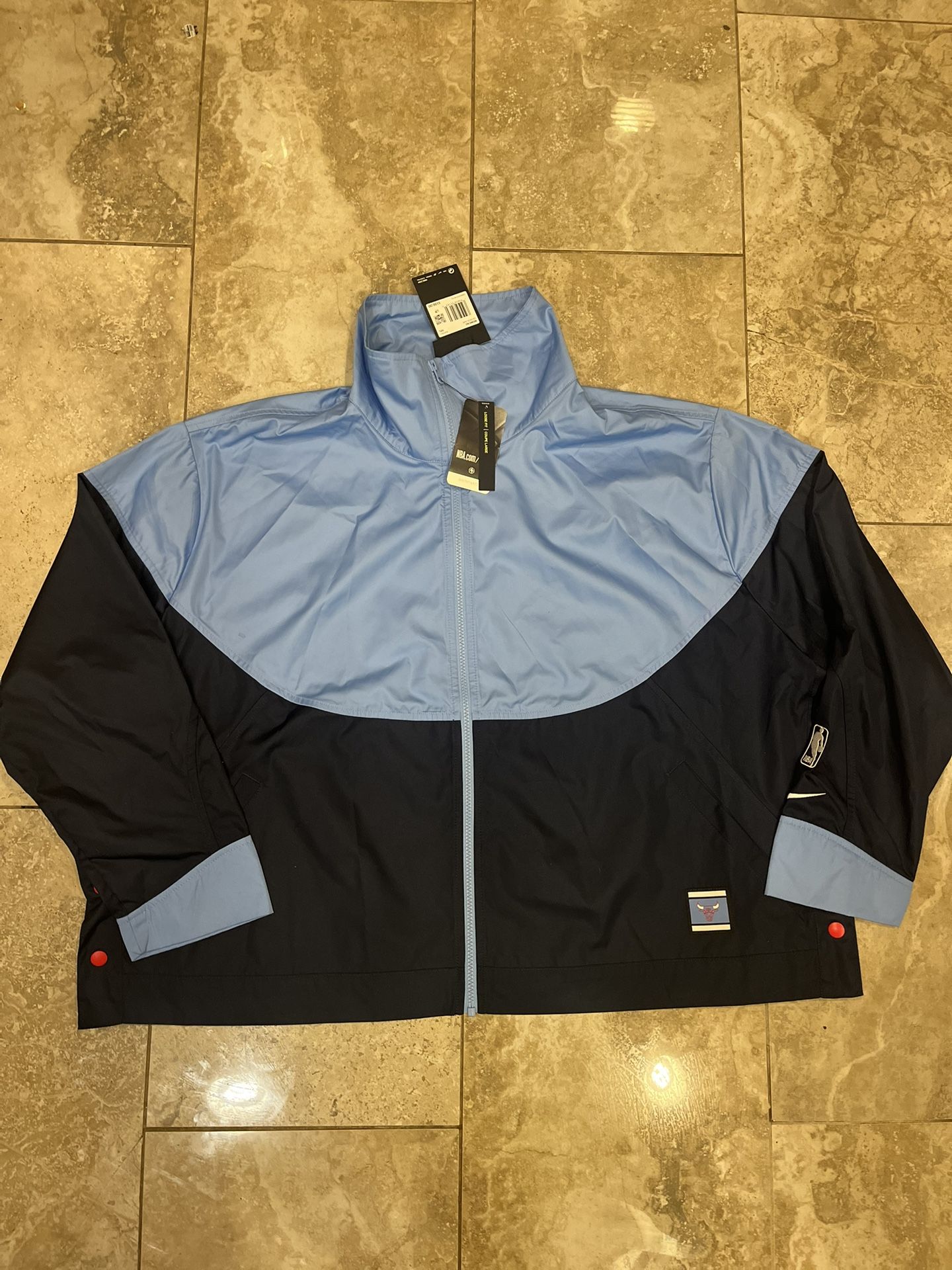 Womens Nike Blue Chicago Bulls City Ed Courtside JACKET Basketball Warm-up 2X