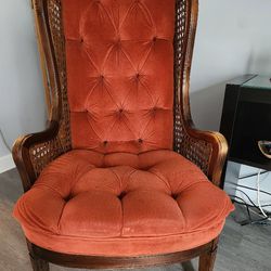 Upholster Orange Wing Chair