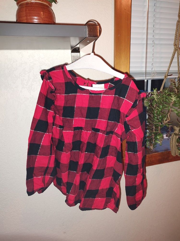 Girls Red Plaid Shirt