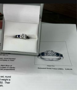 Diamond and sapphire ring