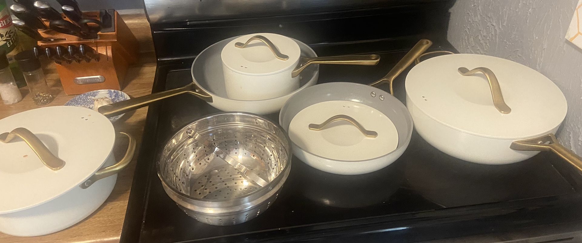 11 Piece Nonstick Ceramic Pot And Pam Set