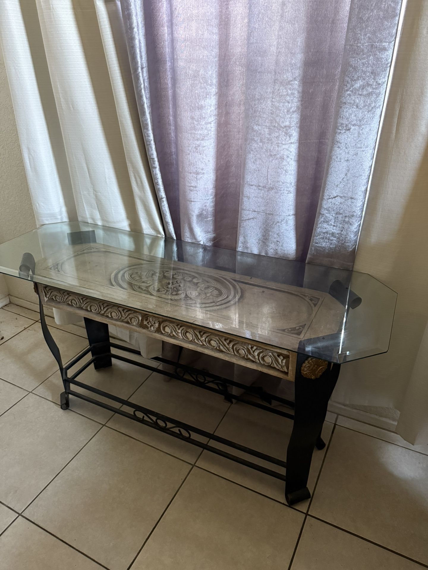 Antique Coffee Table And Tall Little Glass Table