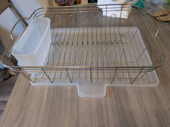 2 Piece Dish Drying Rack, Dish Drainer with Utensil Holder