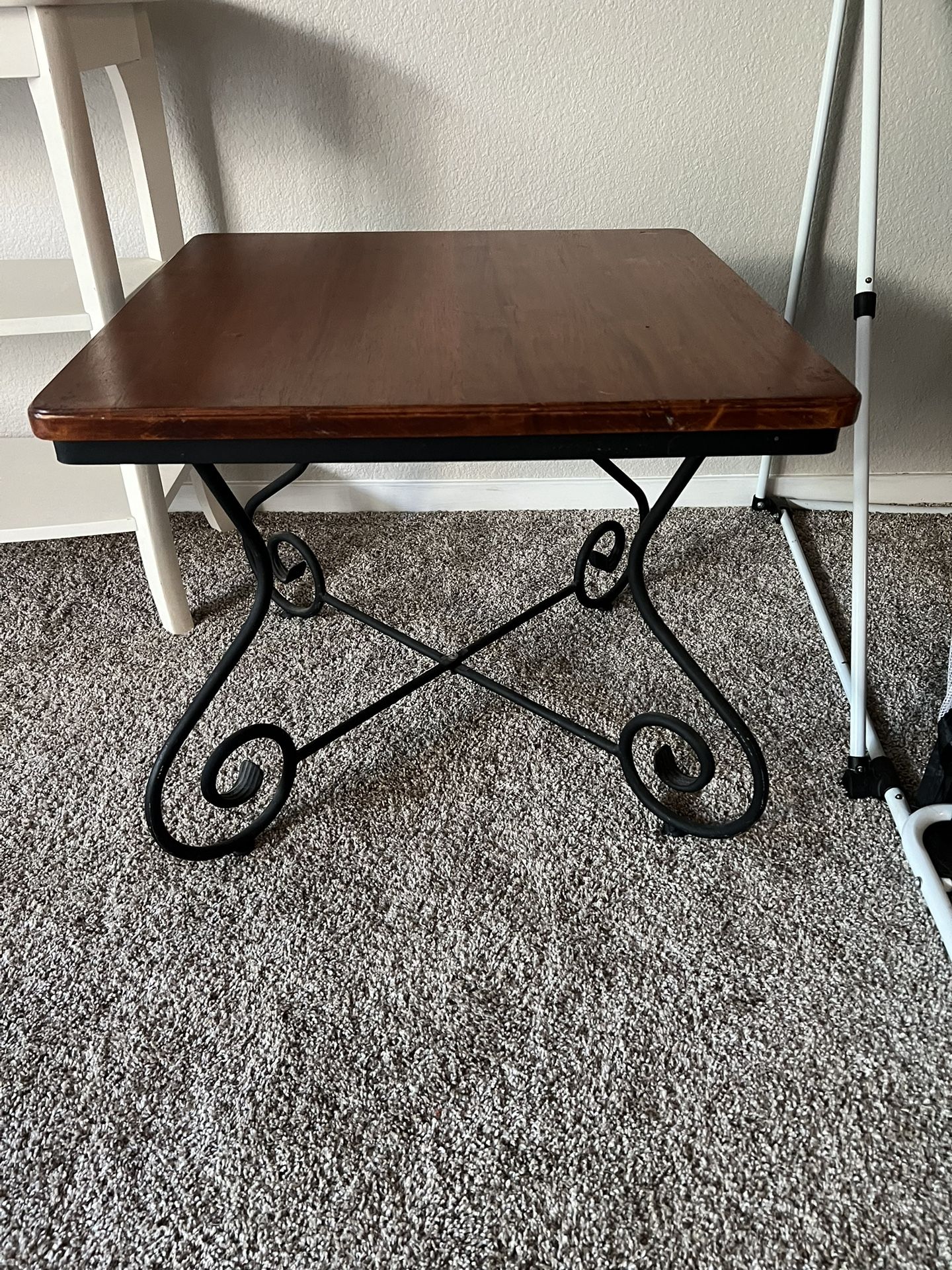 Small Wood And Metal Table