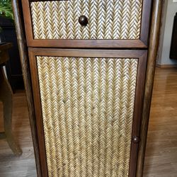 Bamboo And Rattan Side Cabinet