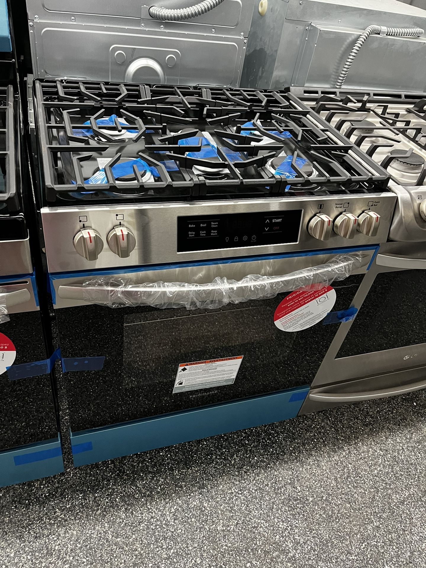 New Stainless Steel Frigidaire Slide In Gas Range 30”