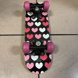Mini Skateboard 17” Deck , Hearts Design