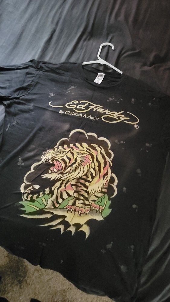 Ed Hardy Studded Tiger Black T-Shirt 