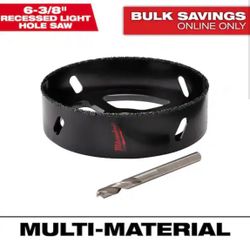 Milwaukee 6-3/8 in. Carbide Recessed Light Hole Saw With Pilot Bit=Milw-37