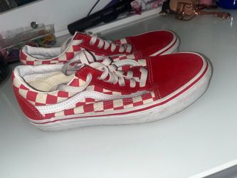 Vans checkerboard red