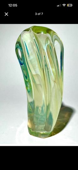 Gilbert Johnson * Bimorphic Opalescent Paperweight glass* Signed 1988 RARE ITEM