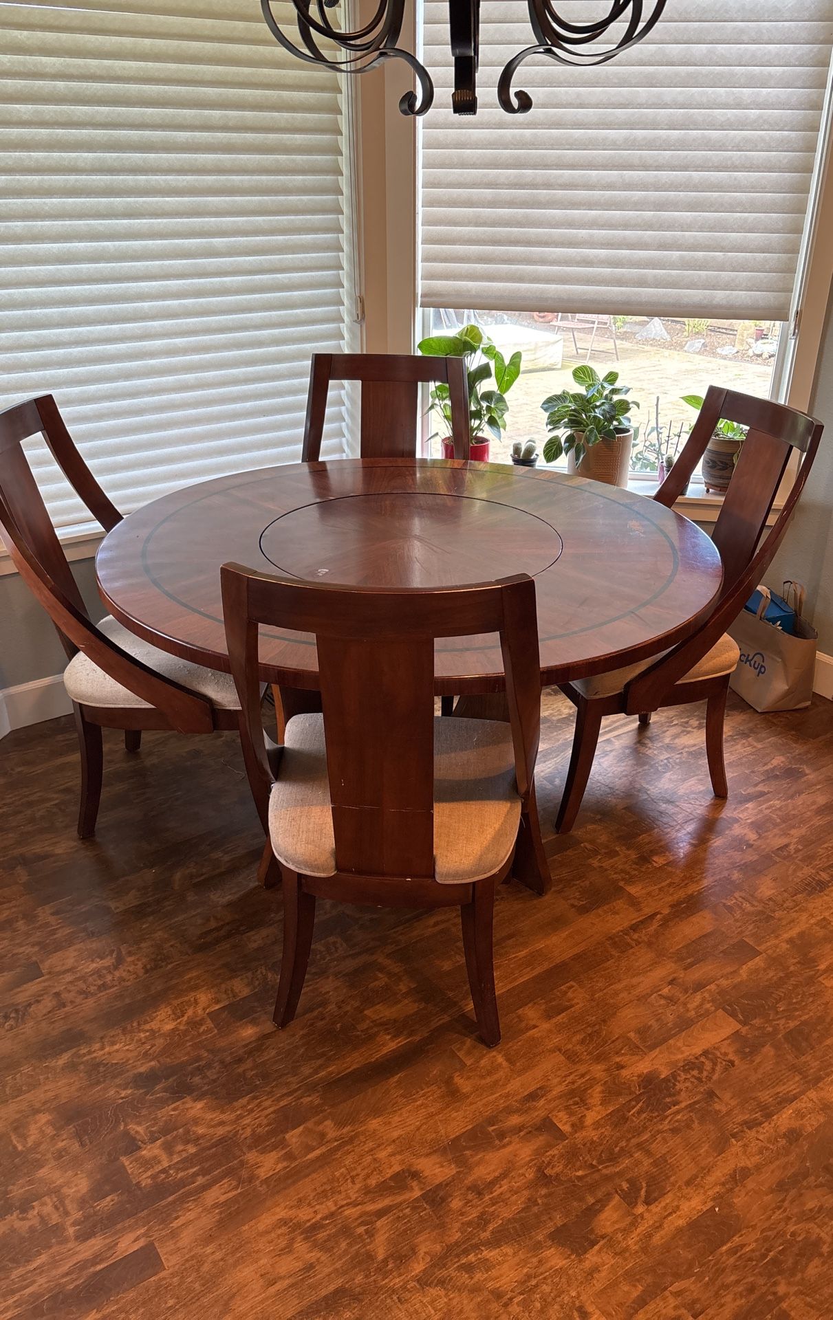 56” Round Dining Table And 4 Chairs
