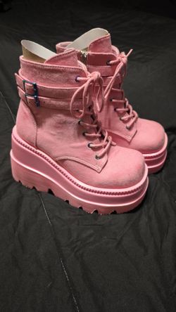 Pink Platform Boots- Demonia