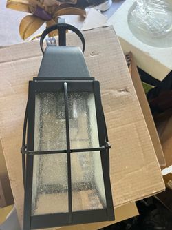 Black Metal Outdoor Wall Lantern Light Fixture