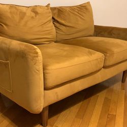 2 Ginger Velvet Couches - 70” & 58” - Easy Pickup in Hyde Park - 100 for BOTH