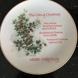 The Gifts of Christmas Plate approx 8”
