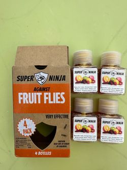 Super Ninja Fruit Fly Traps 4 Pack Indoor Vinegar Bait new