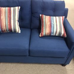Nice New Blue Couch With Pillows