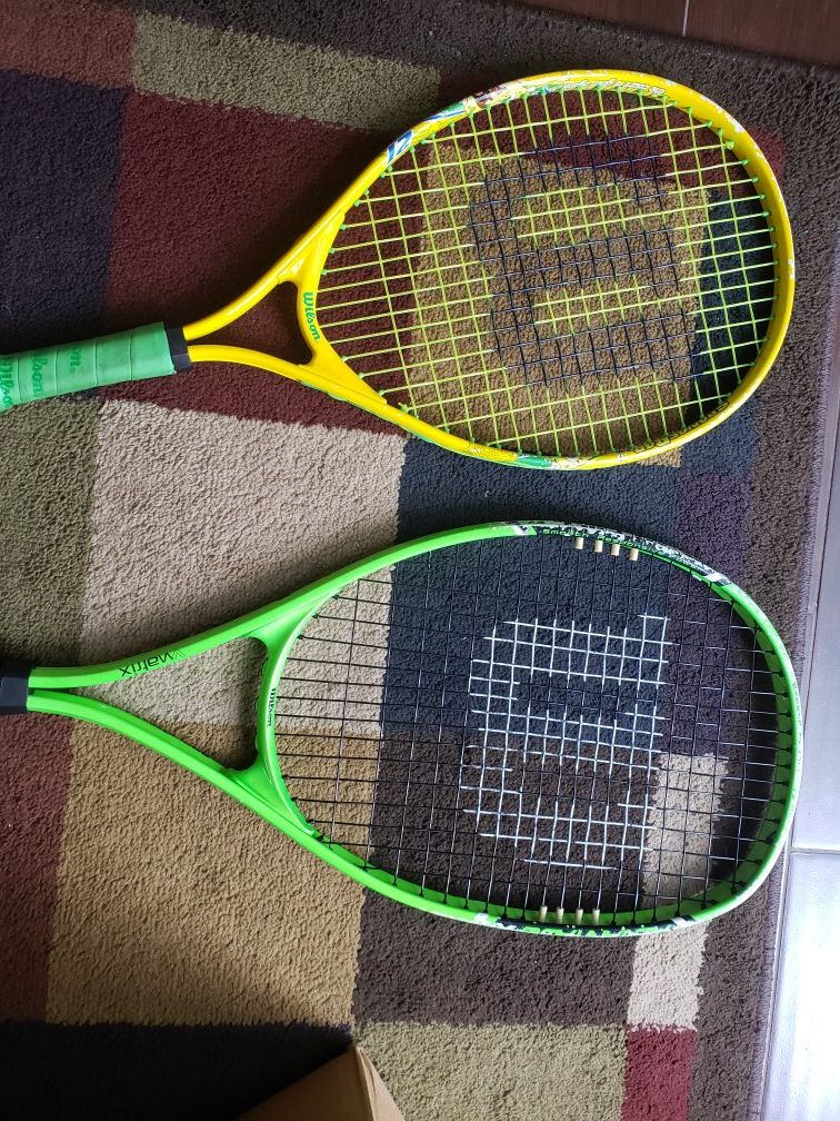 Wilson tennis racket 1 adult and 1 junior