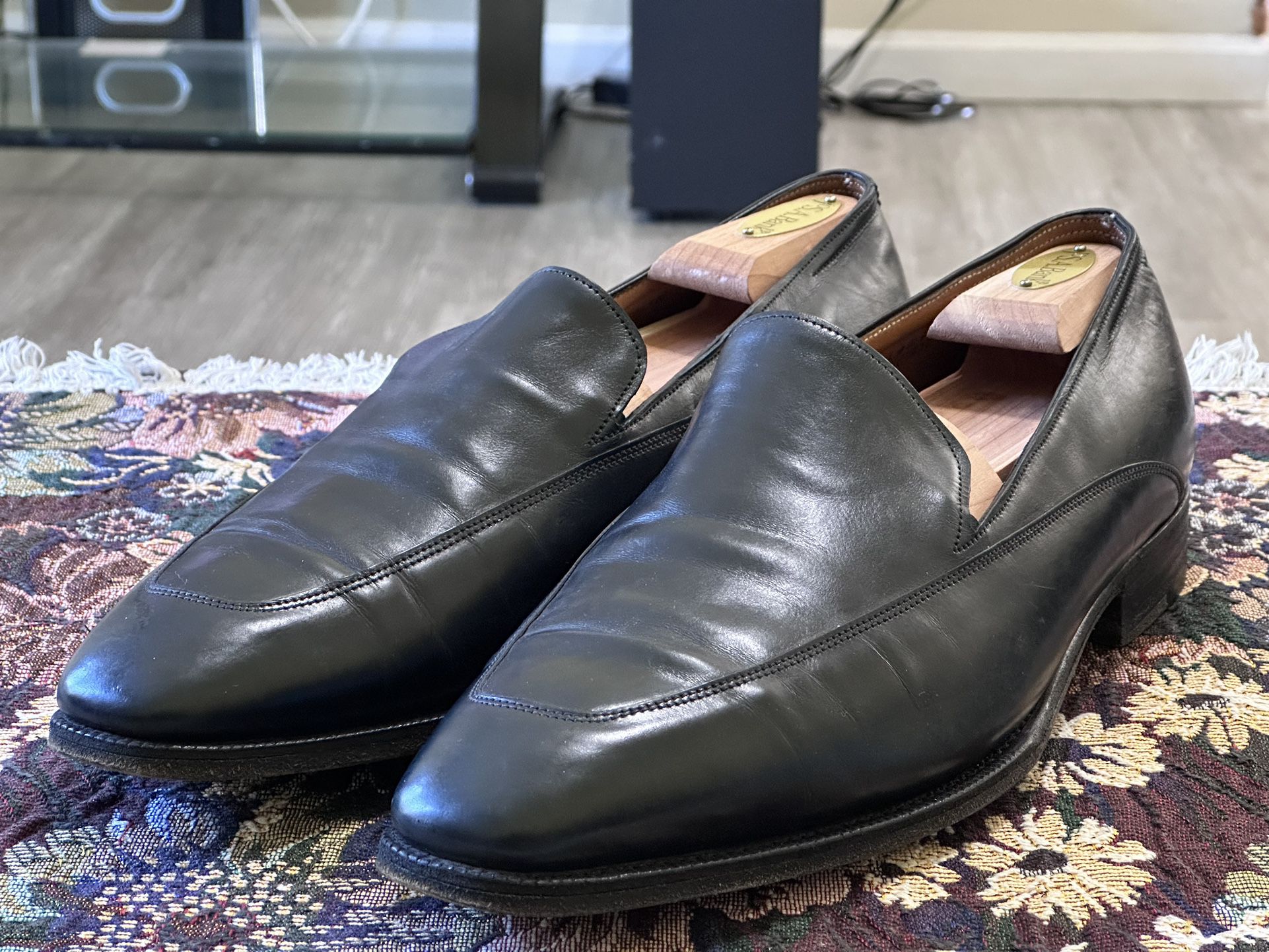 John Lobb Lynton Men’s Black Leather Slip on  Dress Loafers Shoes Size 11 UK 12 US 