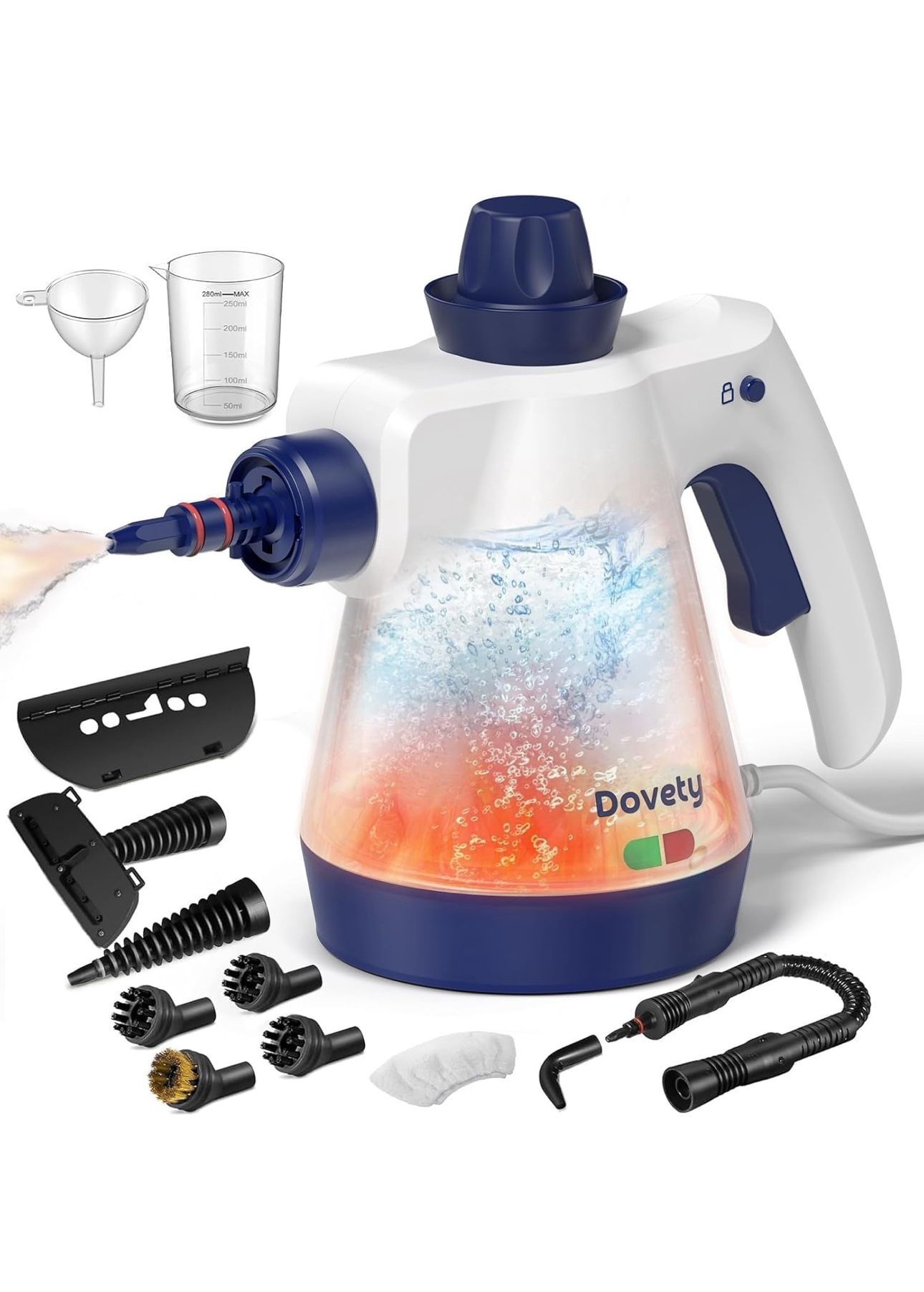 Steam Cleaner, Pressurized Handheld Steam Cleaner for Home with 12pcs Accessories & Safety Lock, Multi-Surface & Powerful Home Use Steamer for Cleanin