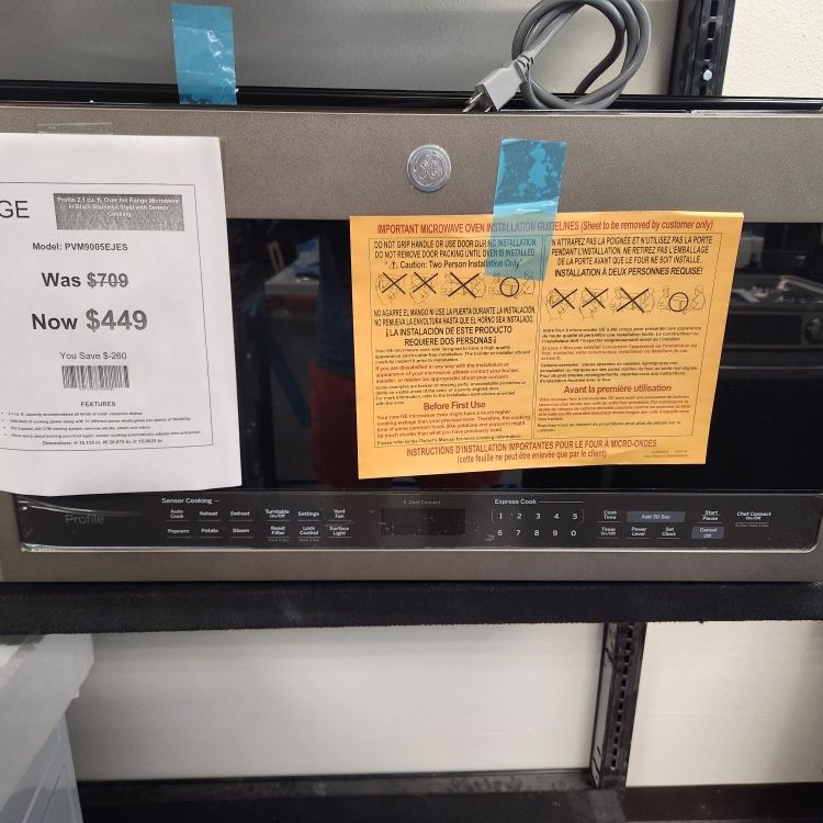 GE PROFILE 2.1CF MICROWAVE 449! 1 YEAR MANUFACTURERS WARRANTY INCLUDED!