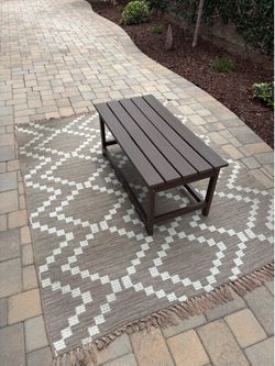 Outside rug and table
