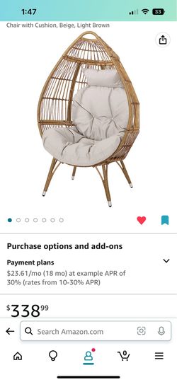 Egg chair with cushion