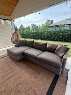 Crate and barrel deep lounge sectional couch