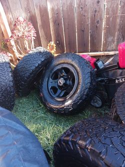 Brand new set of jeep rims and tires