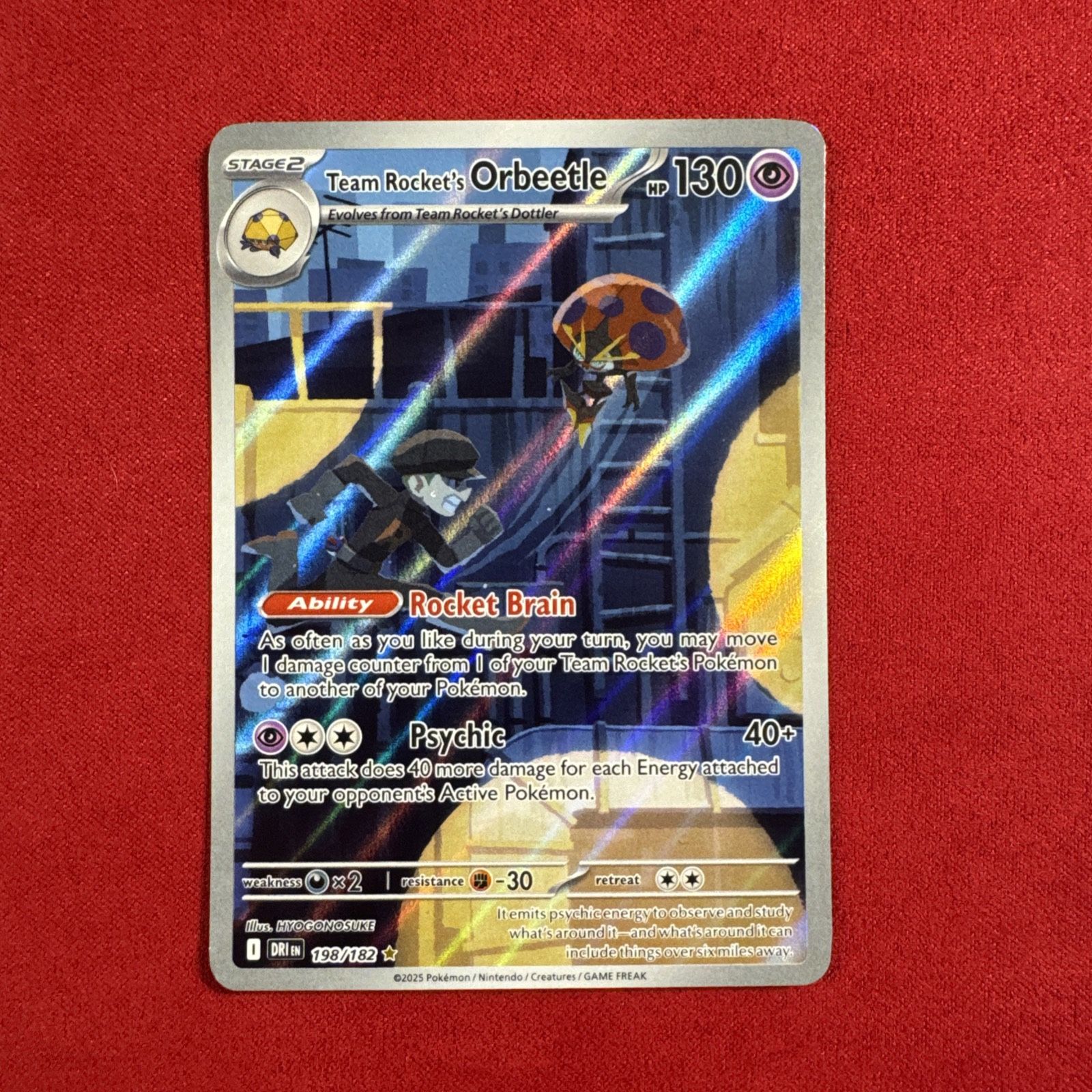 Team Rocket's Orbeetle 198/182 Sv10: Destined Rivals Holo