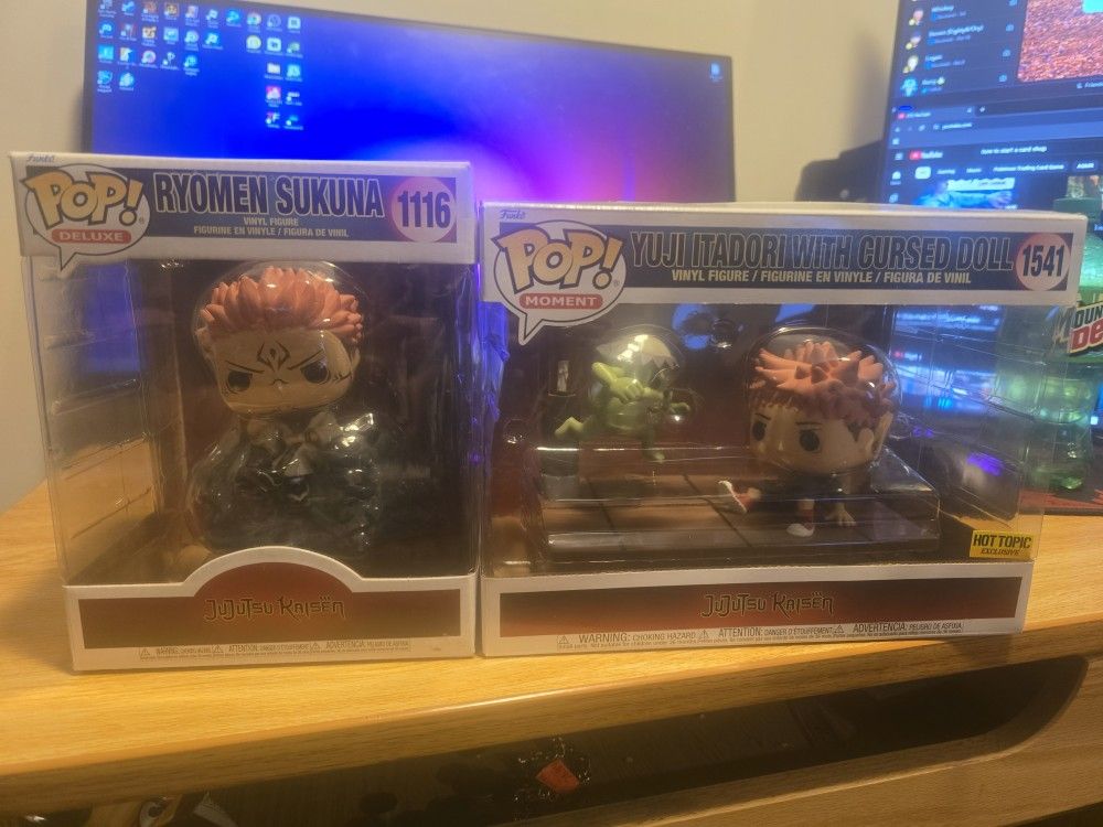 Ryomen Sukuna Funko Pop Delux &Yuji Itadori With Cursed Doll
